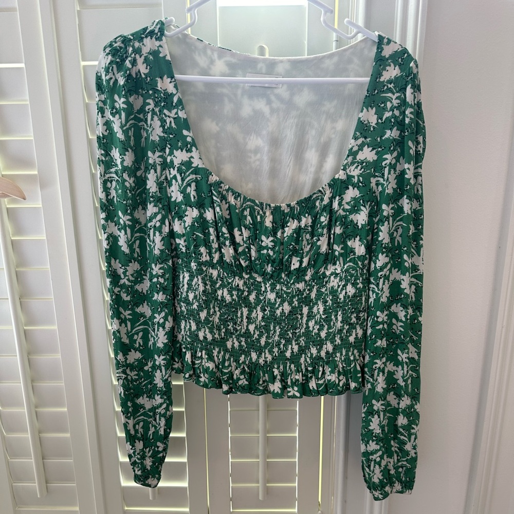 Australian brand Kookai long sleeve top with ruched waist